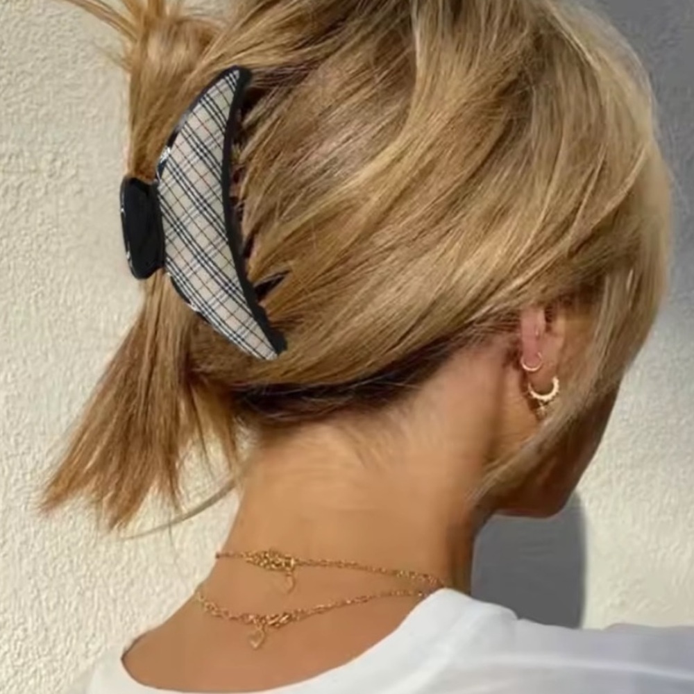 Plaid Hair Clip for Women